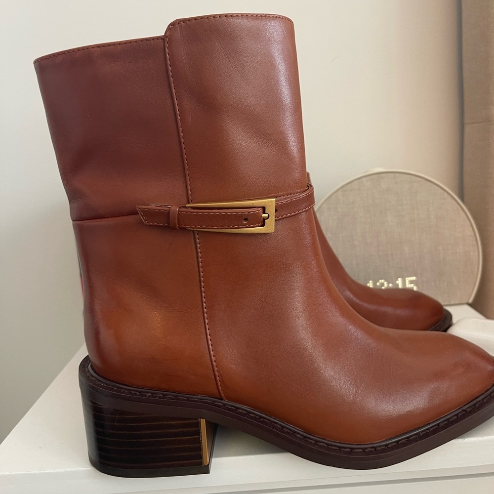 Vince Camuto Brown Leather Ankle Boots